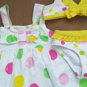 Adorable Polka Dot Bikini and Matching Dress